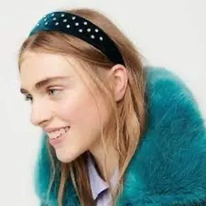 JCREW Velvet crystal puff headband J.Crew Factory Crystal Velvet Puff Headband in Black One  main image 4